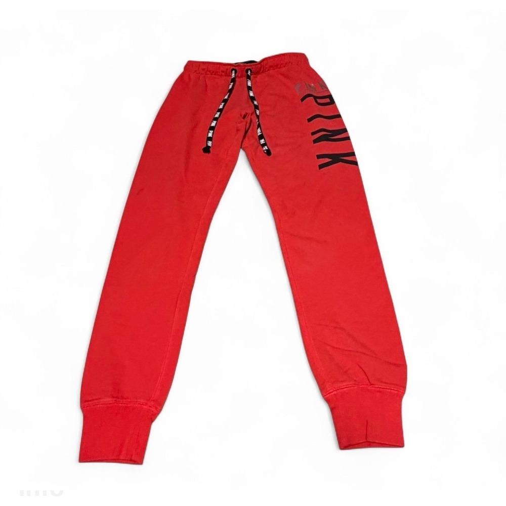 Victoria's Secret PINK Jogger Sweatpants Red XS Drawstring Lounge Y2K